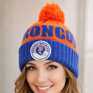 Denver Broncos Mitchell & Ness Orange and Blue Knit Hat